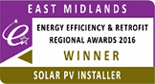 East Midlands Energy Efficiency & Retrofit Regional Awards 2016 - Winner - Solar PV Installer