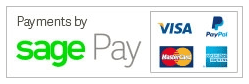 Payments by Sage Pay: Visa, PayPal, MasterCard, American Express