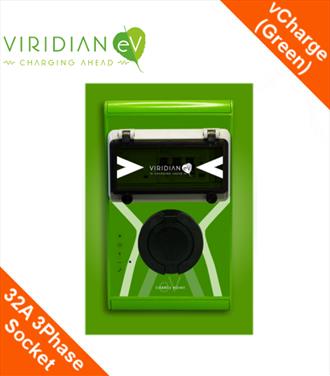 Viridian vCharge Classic 32Amp 3Phase Socket (Green Hourglass)