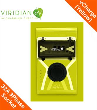 Viridian vCharge Classic 32Amp 3Phase Socket (Yellow Hourglass)