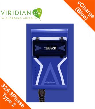 Viridian vCharge Classic 32Amp 3Phase Tethered Type 2 (Blue Hourglass)