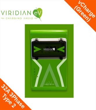 Viridian vCharge Classic 16Amp 3Phase Tethered Type 2 (Green Hourglass)