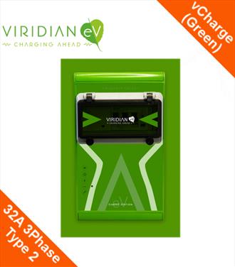 Viridian vCharge Classic 32Amp 3Phase Tethered Type 2 (Green Hourglass)