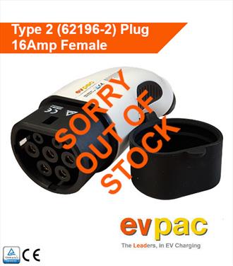 Type 2 16Amp (Female) Plug for EV charging lead