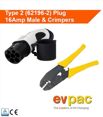 Type 2 16Amp (Male) Plug for EV charging lead with Crimping Tool