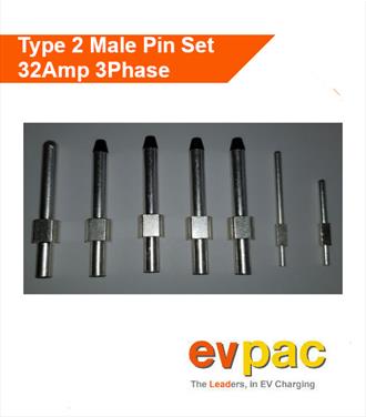 Type 2 (62196-2) Male Plug Pin Set - Three Phase